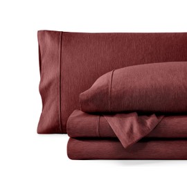 Bare Home Queen Sheet Set - Luxury 1800 Ultra-Soft Microfiber Bed Sheets - Double Brushed - Deep Pockets - Easy Fit - 4 Piece Set - Bedding Sheets & Pillowcases (Queen, Heathered Rose)