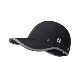 GADIEMKENSD UPF50+ Sport Hat for Men and Women, Quick Dry Running Hat with Reflective, Breathable, Featherlight, Dry Fit Baseball Cap for Tennis Pickleball Workout Gym Golf Black