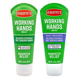 O'Keeffe's Working Hands Hand Cream, 3 Ounce Tube and Night Treatment Hand Cream, 3 Ounce Tube