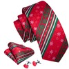 Barry.Wang Red and Green Christmas Ties Set Man Festival Snowflake