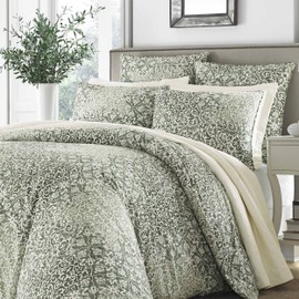Stone Cottage Abingdon Duvet Cover Set, King, Dark Green