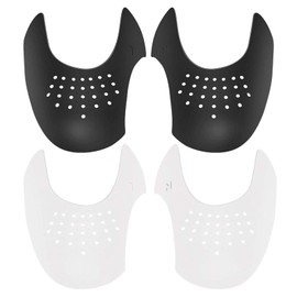 2 pares de zapatos con protector de arrugas para los dedos del pie, evita que los zapatos de deporte se plieguen protector para hombres y mujeres de 5 a 12 pulgadas, Negro, S (5"-9")