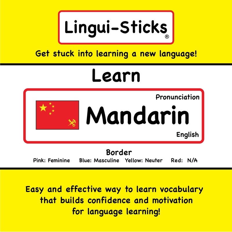 Lingui-Sticks Language Learning Stickers - Educational Stickers to Learn Mandarin