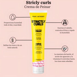 3pack - Strictly Curls Shampoo, Acondicionador Y Curl Envy Perfect Curl Cream Por Marc Anthony True Professional                                      