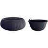 Prosperplast Round Planter with Splofy Bowl in Plastic Anthracite (L)