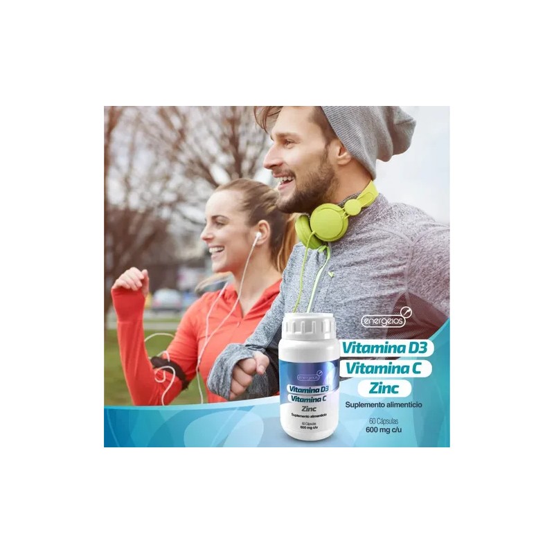 Multivitamínico Energeios D3zn Vitamina Zinc Sabor Suplemento Cápsulas Diaria
