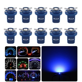 Alla Lighting Super Bright B8.5D 2721MF 17035 BP17035 2351MFX6 LED Bulbs, Blue Instrument Panel Lights 3030 SMD Dashboard, Gauge Cluster Speedometer, Indicator Lights