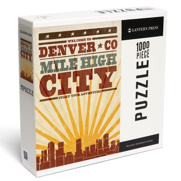 Lantern Press 1000 Piece Challenging Jigsaw Puzzle, Denver, Colorado, Skyline