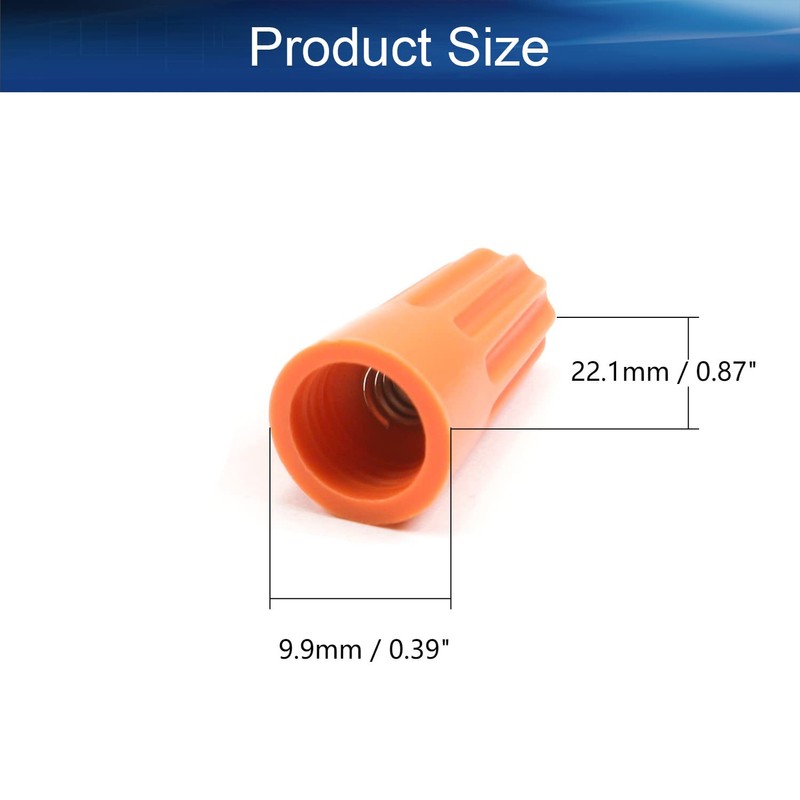 Heyiarbeit 200 Pcs Orange Electrical Wire Connectors Screw Terminals, with