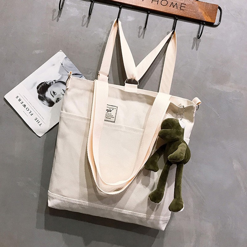 VEAGIA Tote Bag, Canvas, Shoulder Bag, A4, Large Size, Canvas