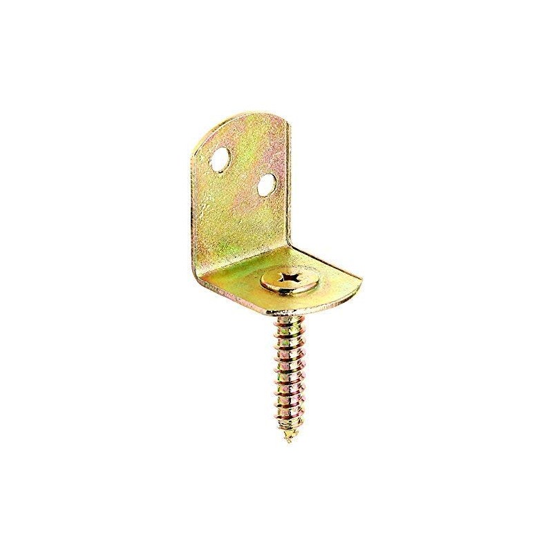 Domax 10 Pack L Shaped Fence Panel Brackets, Galvanised, Yellow,