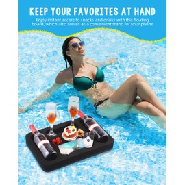 Floating Pool Tray Portable Pool, Beach, Hot Tub Accessories - for Cocktails, Beverages-Ideal for Party, Summer, Lounging