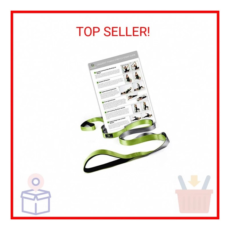 Gradient Fitness Stretching Strap for Physical Therapy, 12 Multi-Loop Stretch