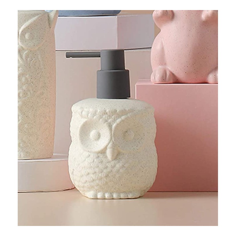 123Arts Ceramic Owl Shape Soap Dispenser Soap Bottle Lotion Bottle