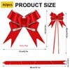 Red Pull Bows,40P Glitter Bows Christmas Pull Bows Red Pulled