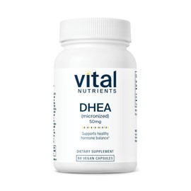 Vital Nutrients DHEA 50 mg (Micronized) | Supports Metabolism, Bone Health, Hormone Levels and Energy Levels* | Gluten, Dairy and Soy Free | Non-GMO | 60 Capsules