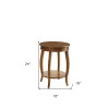 Homeroots 24" Brown Solid Wood Round End Table With Shelf