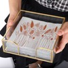 TOLIDA Square Glass Napkin Holder - Metal Glass Napkin Holder