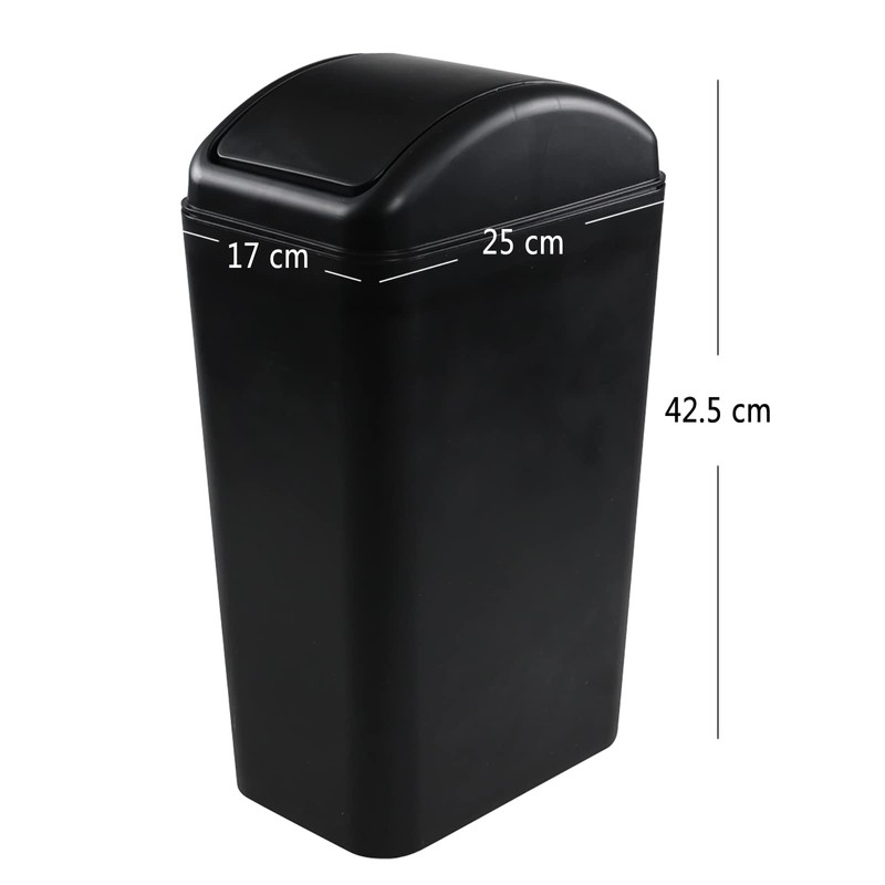 Joyeen 14 Liter Plastic Swing Lid Trash Can, Small Wate