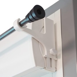 Store & Menuiserie 2.0 Set of 2 Brackets – No Drilling without Glue – for Curtain Rods Diameter 20 – 28 mm – Tension Fixing on Roller Shutter Box Height 14-24 cm Colour White – French Quality