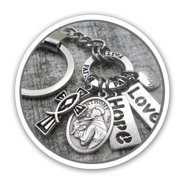Saint Anthony of Padua, Patron St. Keychain, Clip or Necklace.