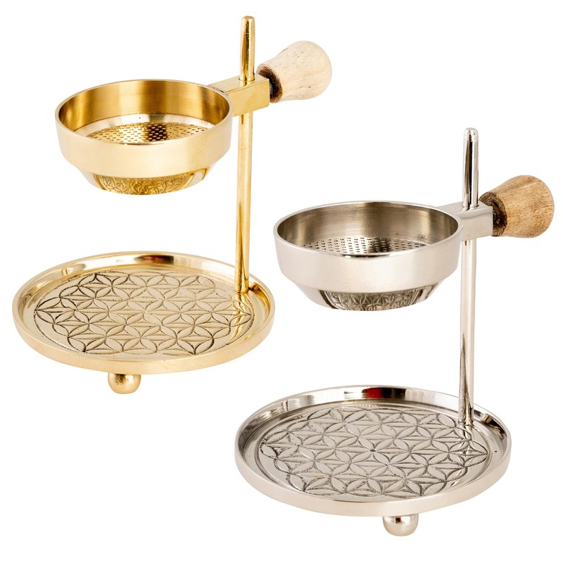 NKlaus 15866 Tea Light Incense Burner Gold Flower of Life
