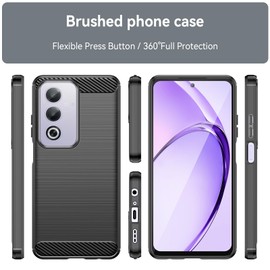 HEYUS Case for Oppo A80 5G, Shock-Absorption Brushed Flexible Soft Carbon Fiber Protective Cover for Oppo A80 5G- Black
