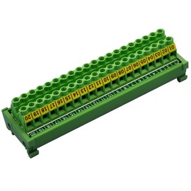 Electronics-Salon DIN Rail Mount 20 Position 30A / 300V Screw Terminal Block Distribution Module.