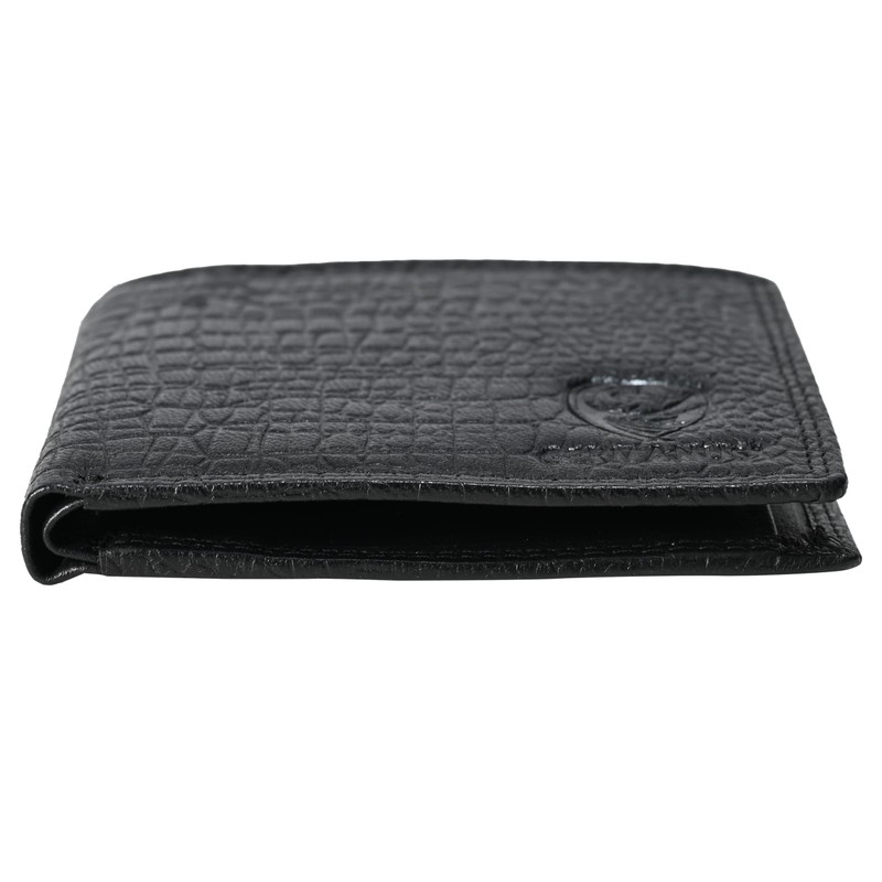 GERMANUS Leather Wallet (Black Croco), Black crocodile., Classic