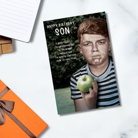 Happy Birthday , Funny Birthday Son Card, Apple Store, Son, Greetings Cards, Son Birthday Card, Son Birthday Cards.