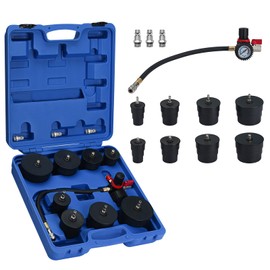 Handor Turbo System Leakage Tester Kit with 4 Pairs of Stepped Adapters 1-3/8" to 3-1/2" Leak Down Tester with Pressure Gauge
