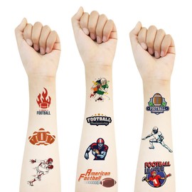 Football Face Tattoos, 10 Sheets Rugby Body Temporary Stickers Under Eye Sticker Face Paint for Rugby Game Party Birthday Theme Party Decoration Favor Supplies Scholl Reward Prizes