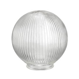 Aspen Creative 28006-75-1, 6-3/8" Reeded Clear Glass Globe For Lighing Fixture And Ceiling Fan, Fitter: 3-1/4"