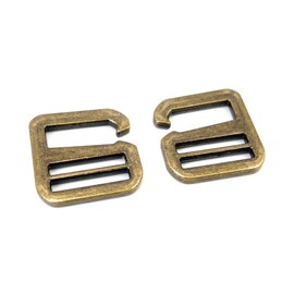 VersaKits 10 Pcs Heavy Duty Metal G Hooks Flat Tri-glide Hook Sildes Adjustable Fastener Belt Buckle for Strap Webbing, Bronze, 1-1/2''