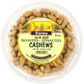 Cashews Roasted Unsalted | Non-GMO | Premium Quality | Bulk Value Size 32 Oz. (2 Lb.)