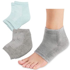 BEATONJAPAN Heel Socks, Moisturizing, Exfoliating Removal, Smooth, Heel Care, Socks, Cracking, Exfoliating Care, Heel Supporter (Gray/Green)