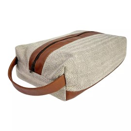 Sunfish Tan Chevron Shoe Bag