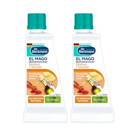 Dr. Beckmann, El Mago Quitamanchas Grasas y Salsas, Elimina Manchas de Aceite de Cocina, Mantequilla, Cátsup, Calidad Alemana, 2 Botellas de 50 ml