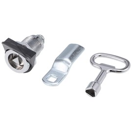 uxcell Triangle Cam Lock 1-1/4" Cylinder Length Fits Up to 3/4" Thick Panel Silver Tone 4Pcs