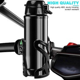 Motorcycle Cup Holder, 360 Rotation Drink Holder Handlebar Universal Bottle Holder with 0.67”-1.1” Clamp Fit for Motorcycles, Bicycles, Scooters
