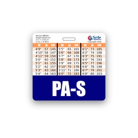 PA-S Badge Buddy Horizontal w/Height & Weight Conversion Charts (Standard, Navy)