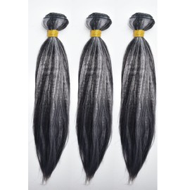 GzorOuzr P1B/Grey Straight Human Hair Bundles Weaves Extensions Hair 3 Bundles 10 12 14 Inch
