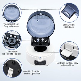 4000 RPM Mini Centrifuge Machine - 980 xg RCF Capability - Benchtop Microcentrifuge with Dual-Use Rotor for Scientific Tubes (0.2/1.5/2ml)