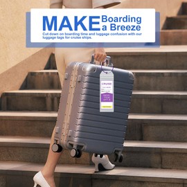 Mziart Cruise Luggage Tag Holder for Royal Caribbean & Celebrity, 6 Pack Waterproof Clear Luggage Tags for Cruise Ships with Steel Loops, Cruise Ship Essentials & Accessories