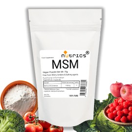 Nutrics® MSM Methylsulfonylmethane Sulfur Supplement 75g Vegan Powder - Free from fillers, Binders & Bulking Agents