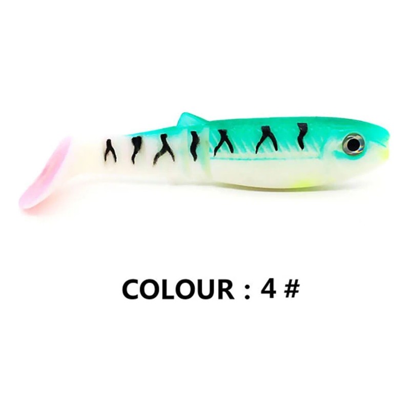 5 Anzuelos T-tail Wobbler Gusano Minnow Cebo Bass Biomimétic