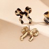 Boho Leopard Bow Earrings for Women Leopard Bowknot Statement Earrings