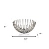 Homeroots 14" Silver Stainless Steel Decorative Bowl