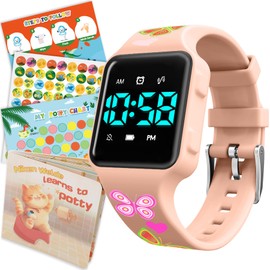 Toddler Potty Training Set – Potty Training Watch with Musical/Vibration Countdown Alerts, Fun Board Book, Progress Chart & Reward Stickers – Interactive Potty Training Kit for Kids Ages 2-6