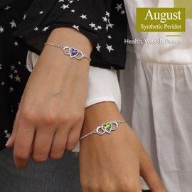 Infinity Bracelet Feet Chains for Women Sterling Silver Fashion Birthstone Heart Bracelet Summer Dainty Jewelry